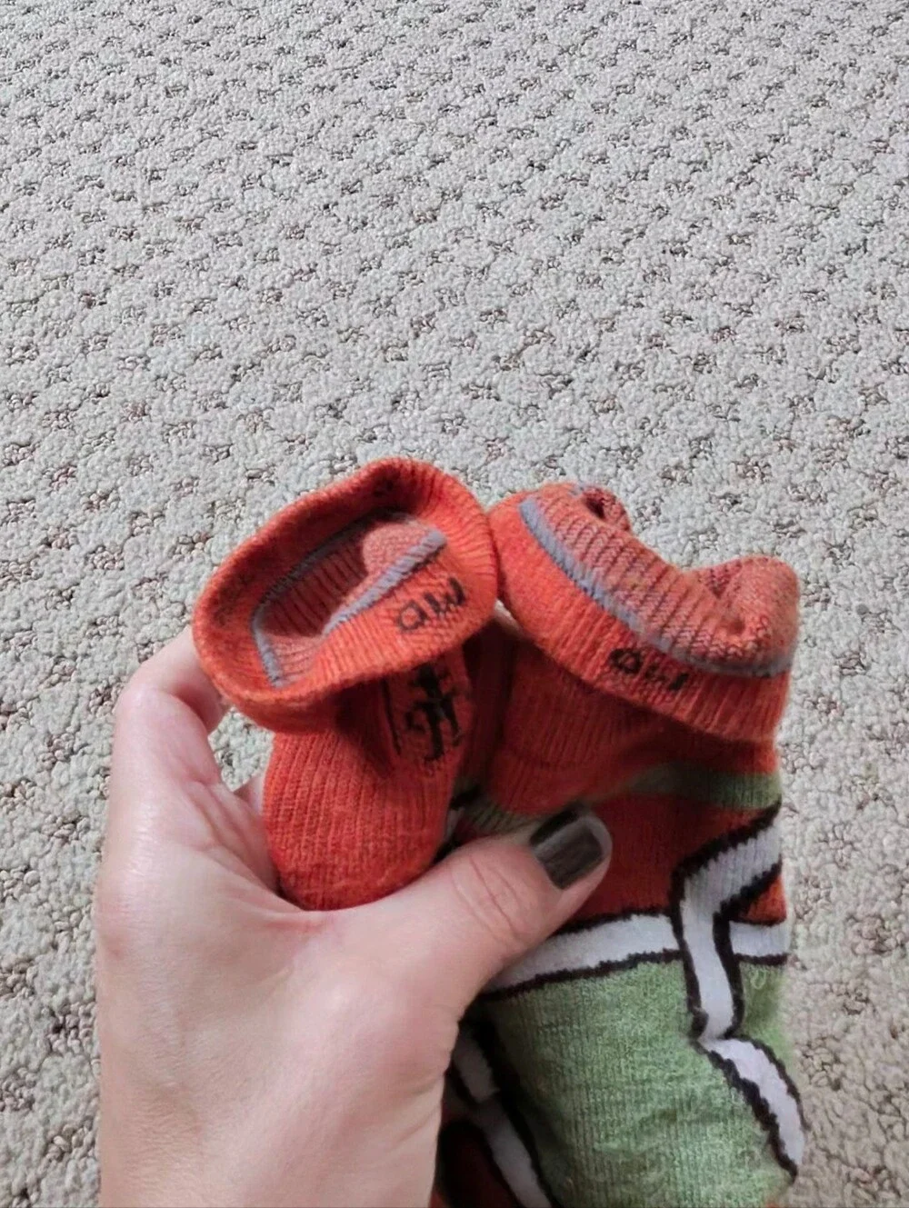 Smartwool Green and Orange Patterned Women's Over The Calf Socks